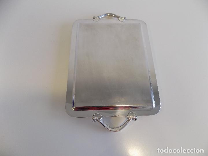 Antig&uuml;edades: Bandeja Rectangular de Alpaca Con Asas. Nueva!! - Foto 7