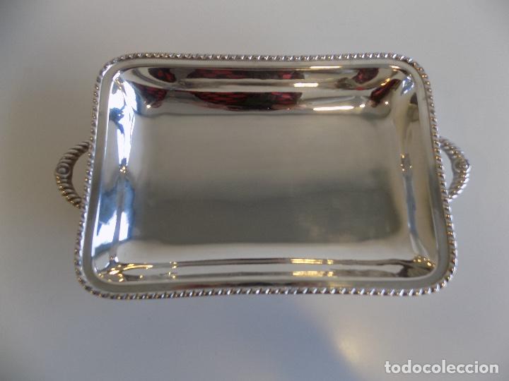 Antig&uuml;edades: Bandeja rectangular de alpaca con patas. Nueva, a estrenar! - Foto 1