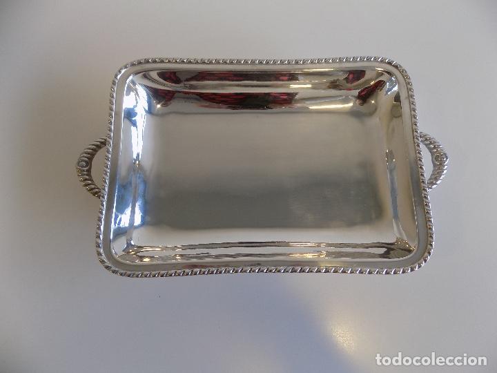Antig&uuml;edades: Bandeja rectangular de alpaca con patas. Nueva, a estrenar! - Foto 2