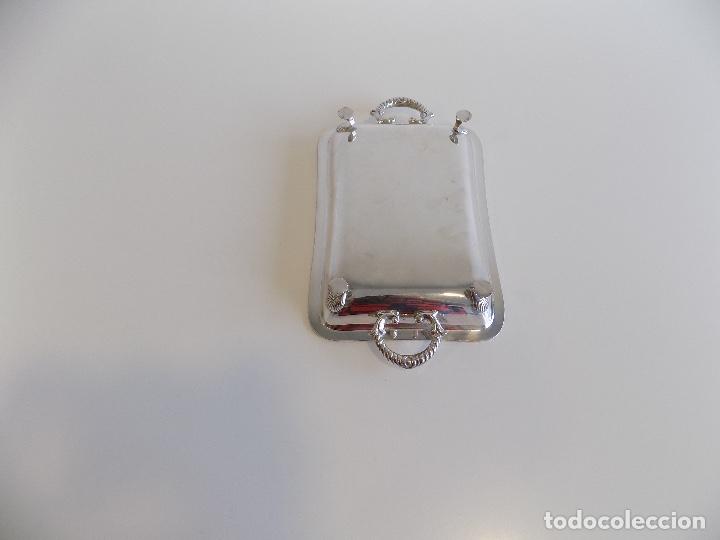 Antig&uuml;edades: Bandeja rectangular de alpaca con patas. Nueva, a estrenar! - Foto 8