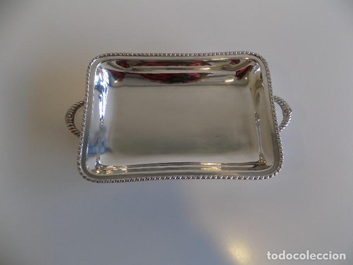 Antig&uuml;edades: Bandeja rectangular de alpaca con patas. Nueva, a estrenar! - Foto 9
