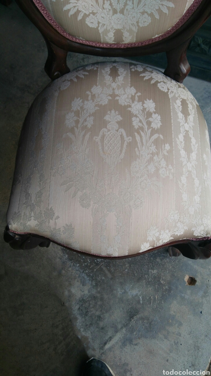Antig&uuml;edades: Pareja de sillas isabelinas caoba - Foto 3