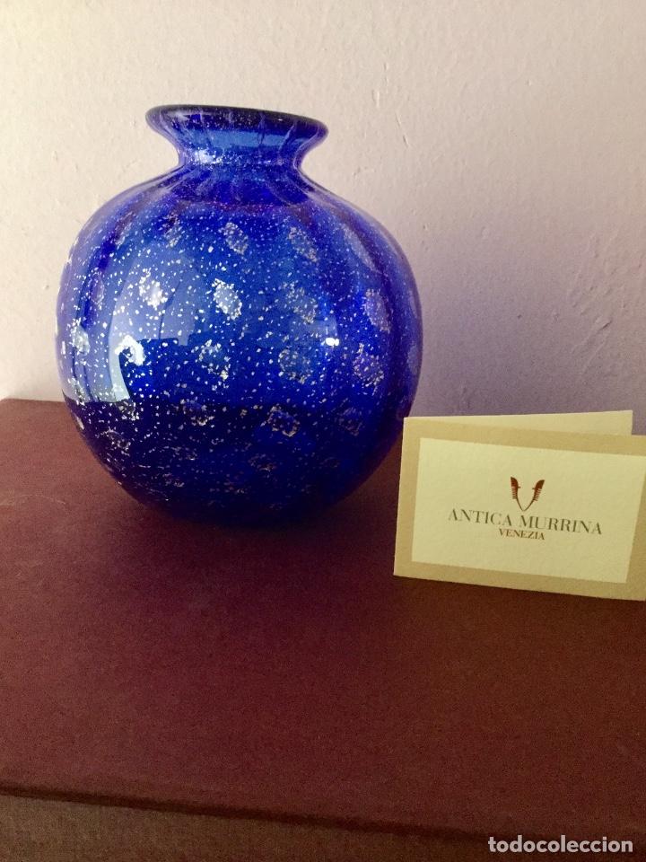Antig&uuml;edades: Botella redonda Murano con hoja de plata - Foto 1