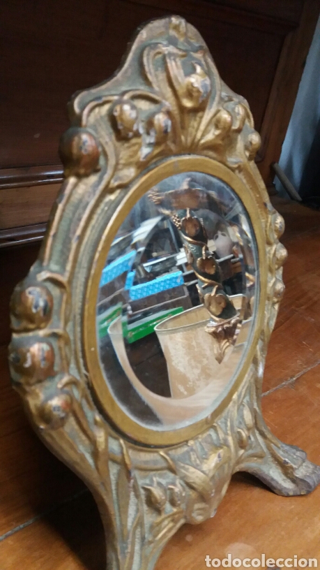 Antig&uuml;edades: Espejito de tocador modernista con cristal biselado - Foto 2