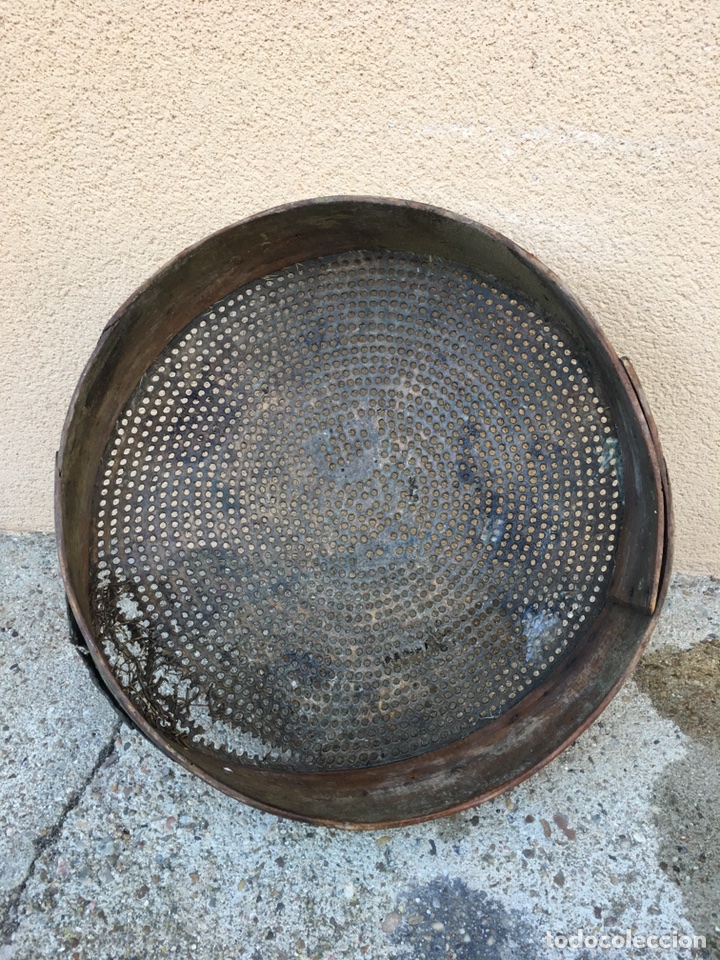 Antig&uuml;edades: ANTIGUO CRIBO O ZARANDA DE PIEL - Foto 2