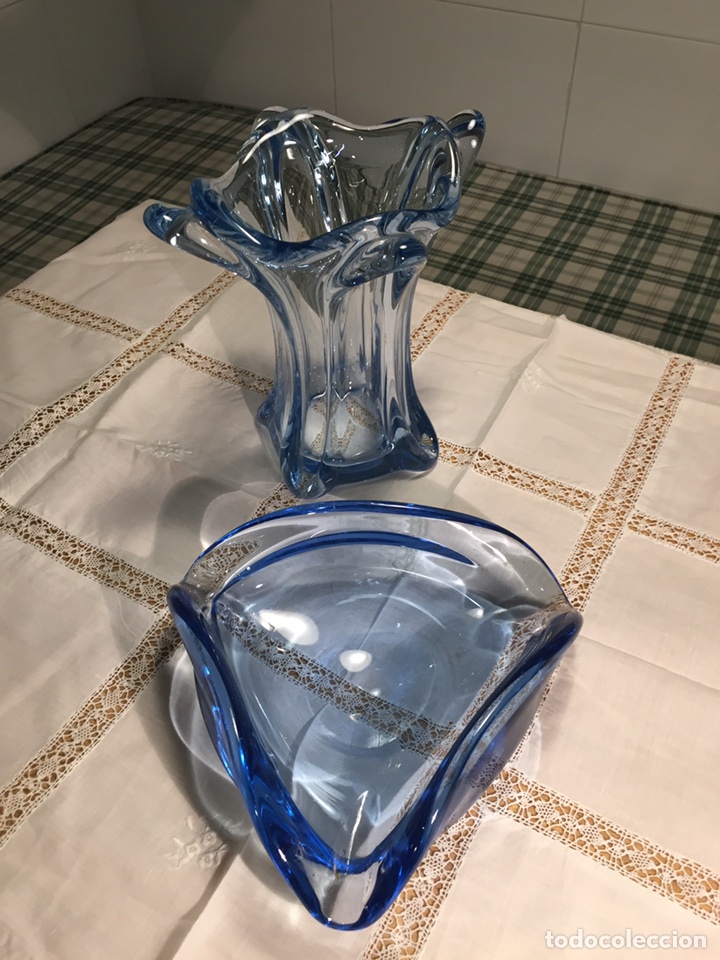Antig&uuml;edades: Jarron y cenicero de cristal - Foto 1