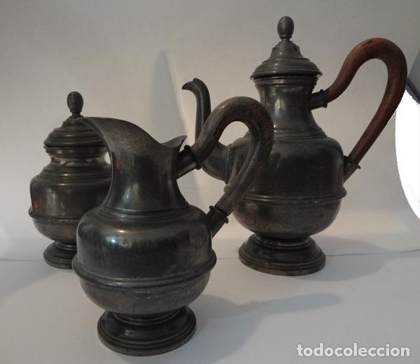 Antig&uuml;edades: Juego de t&eacute; de esta&ntilde;o - Foto 1