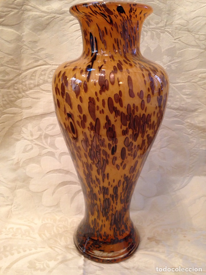 Antiquit&eacute;s: Jarron florero de cristal art-deco