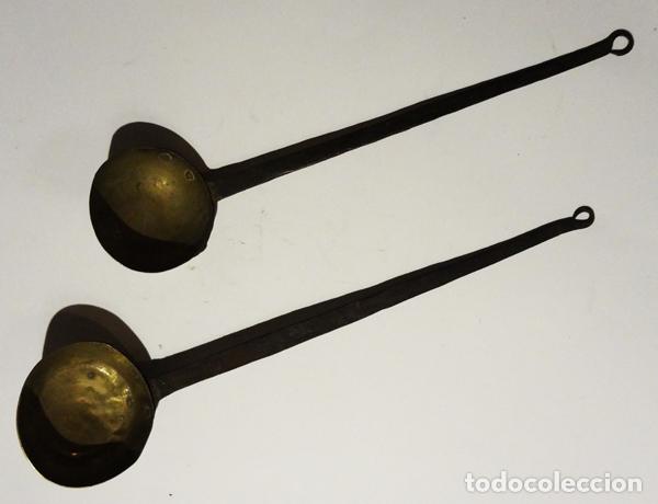 Antig&uuml;edades: Pareja de cucharones de cobre - Foto 2