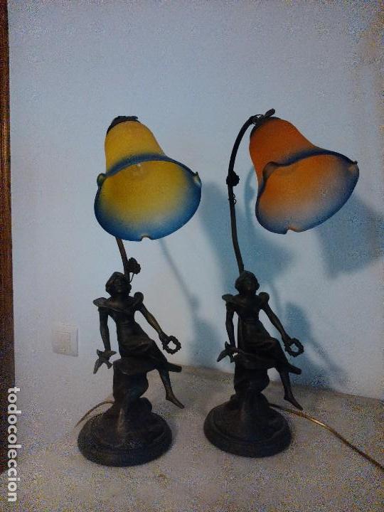 Antig&uuml;edades: Pareja l&aacute;mparas sobremesa - Foto 2