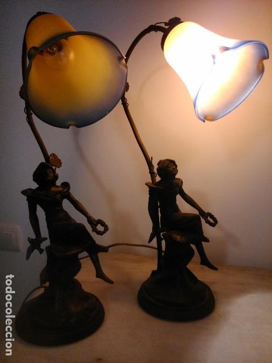 Antig&uuml;edades: Pareja l&aacute;mparas sobremesa - Foto 4