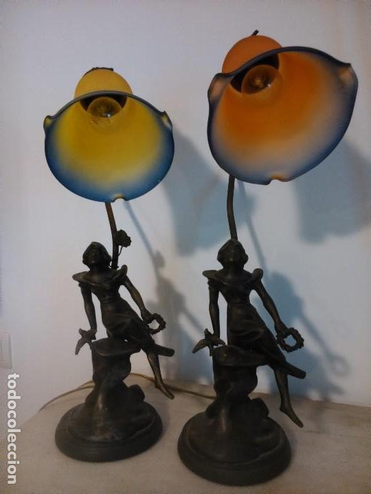 Antig&uuml;edades: Pareja l&aacute;mparas sobremesa - Foto 7