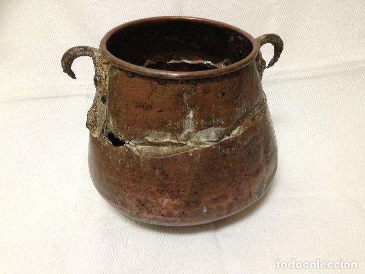 Antig&uuml;edades: ANTIG&Uuml;A OLLA EN COBRE DOS ASAS - Foto 3