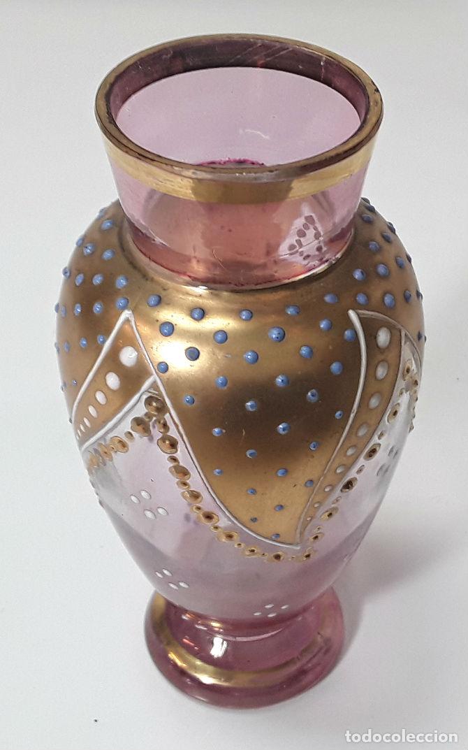 Antiquit&eacute;s: JARR&Oacute;N EN MINIATURA. CRISTAL. SOPLADO. DORADO. ESMALTADO. ESPA&Ntilde;A. SIGLO XX.