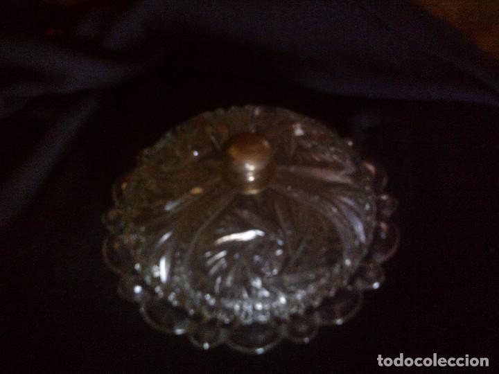 Antiquit&auml;ten: CARAMELERA - GALLETERA DE CRISTAL TALLADO SIGLO XIX, PERFECTA, MIDE 17CM. X 7 DE ALTO