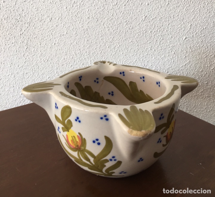 Antig&uuml;edades: Mortero de ceramica pintada a mano - Foto 2