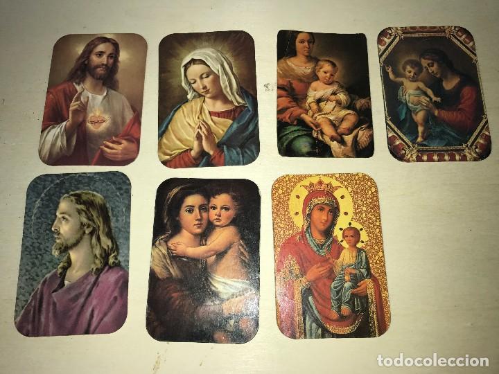 Antiquit&auml;ten: LOTE DE 7 TARJETAS CARTAS CALENDARIO RELIGIOSAS CON DISTINTOS SANTOS - A&Ntilde;OS 90