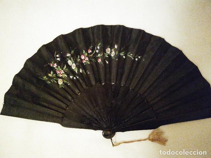 Antig&uuml;edades: ABANICO ANTIGUO NEGRO TIPO VIUDA. - Foto 2
