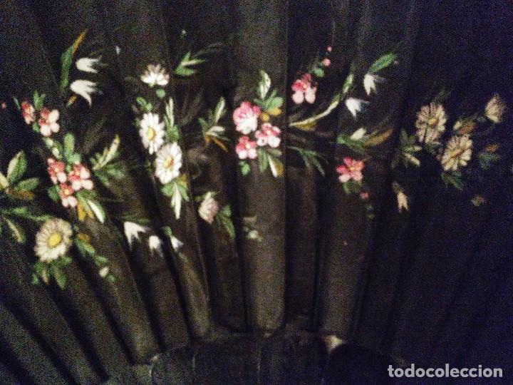 Antig&uuml;edades: ABANICO ANTIGUO NEGRO TIPO VIUDA. - Foto 3