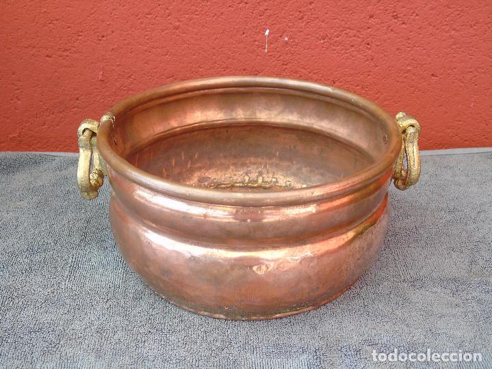 Antig&uuml;edades: MACETERO DE COBRE REDONDO. - Foto 4