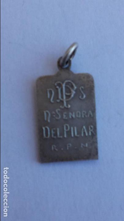 Antig&uuml;edades: Medalla de virgen del pilar de 2,1 x 1,2 cms - Foto 2