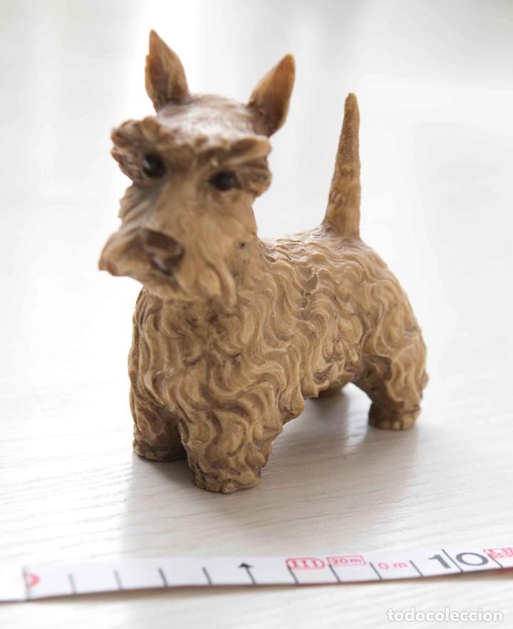 Antig&uuml;edades: Perro de raza Schnauzer miniatura en pasta. - Foto 3