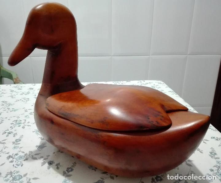 Antig&uuml;edades: CAJA-FIGURA PATO DE MADERA - Foto 1