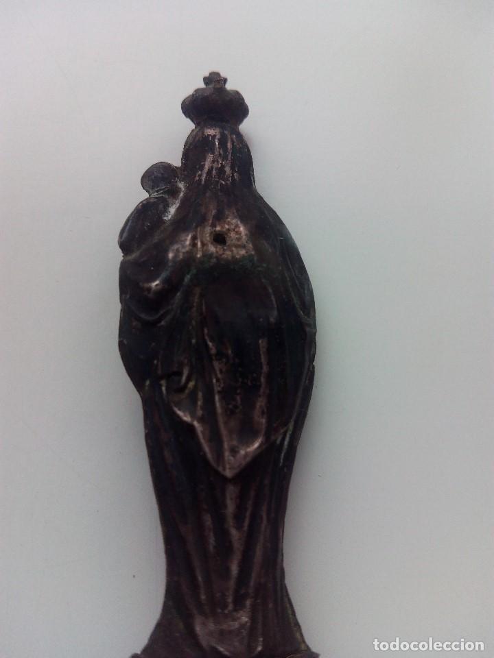 Antig&uuml;edades: Virgen de metal antigua - Foto 4