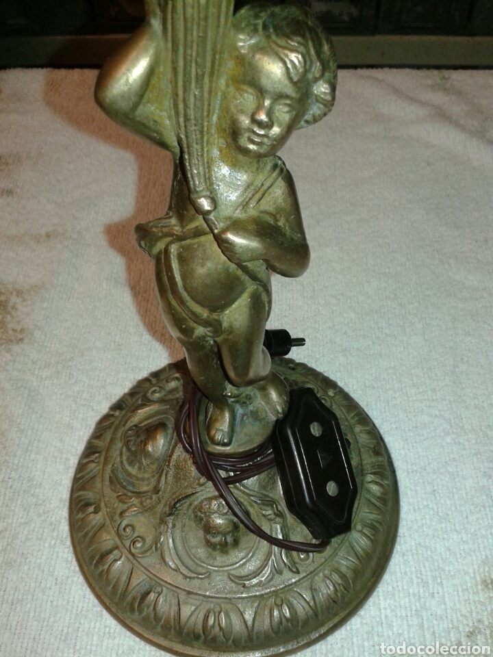 Antig&uuml;edades: LAMPARA ANGELITO BRONCE - Foto 1