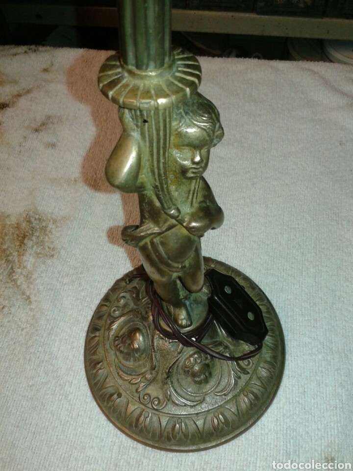 Antig&uuml;edades: LAMPARA ANGELITO BRONCE - Foto 2
