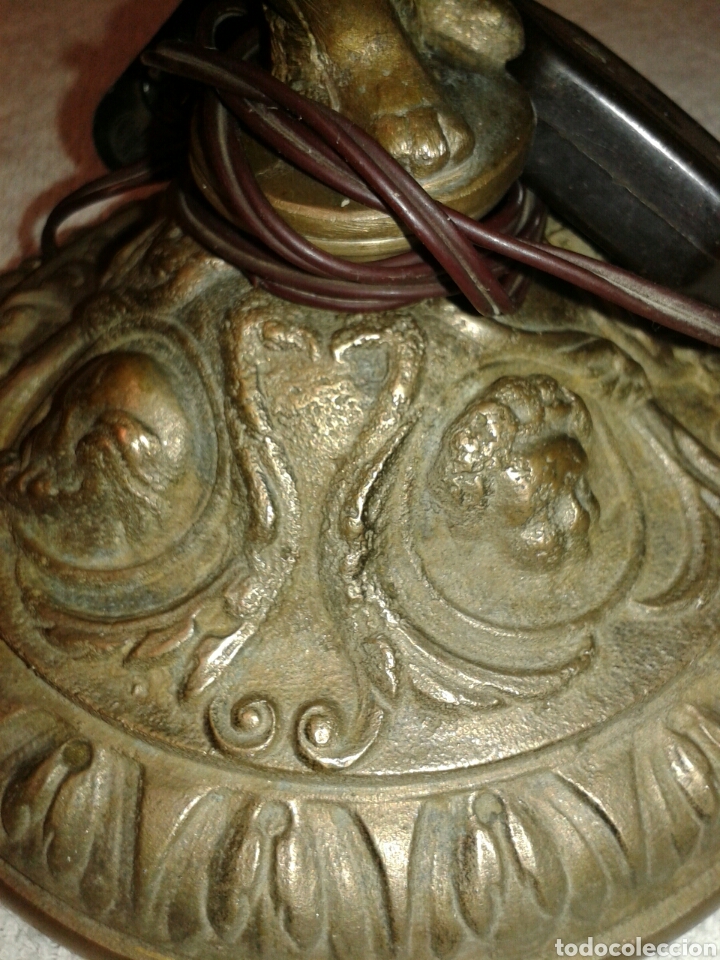 Antig&uuml;edades: LAMPARA ANGELITO BRONCE - Foto 5