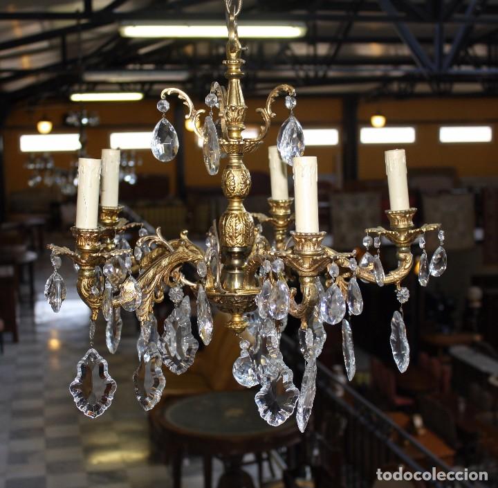 Antig&uuml;edades: Lampara en cristal de 5 brazos. Ref. 6029 - Foto 1