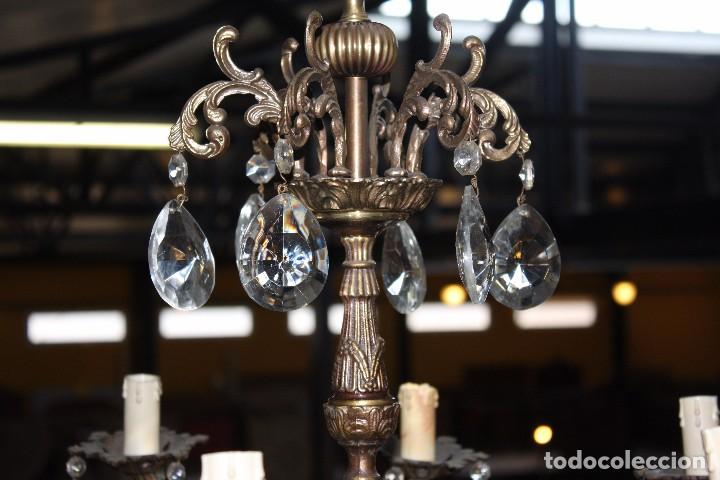 Antig&uuml;edades: Lampara: cristal, bronce, 8 brazos . Ref. 6031 - Foto 5