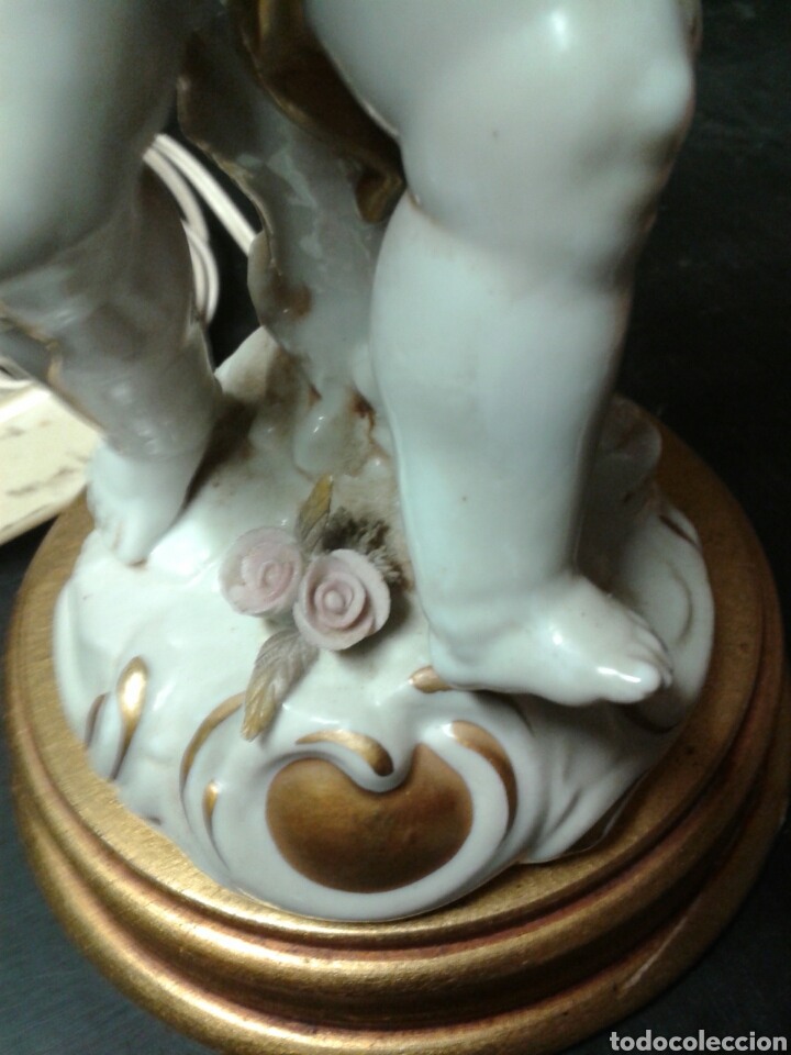 Antig&uuml;edades: LAMPARA DE ANGELITO DE PORCELANA - Foto 3