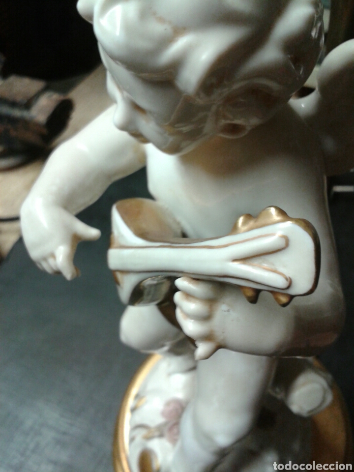 Antig&uuml;edades: LAMPARA DE ANGELITO DE PORCELANA - Foto 4