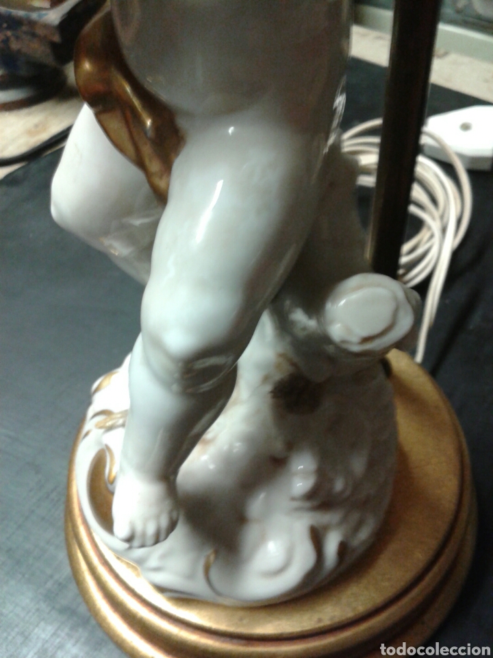 Antig&uuml;edades: LAMPARA DE ANGELITO DE PORCELANA - Foto 5