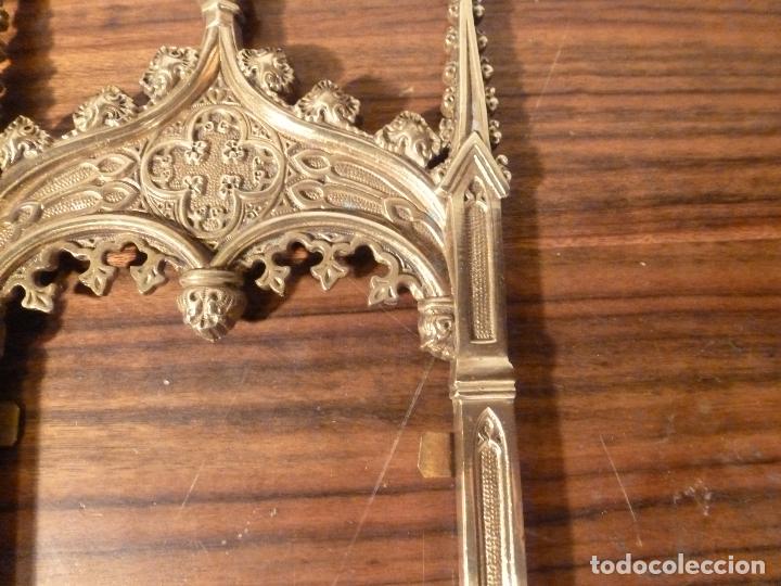 Antig&uuml;edades: MARCO DE BRONCE PARA SACRAS NEOGOTICO - Foto 6