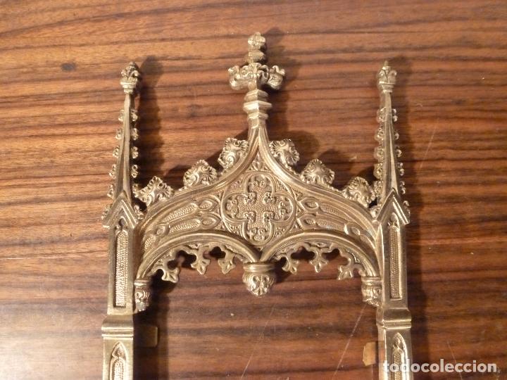 Antig&uuml;edades: MARCO DE BRONCE PARA SACRAS NEOGOTICO - Foto 7