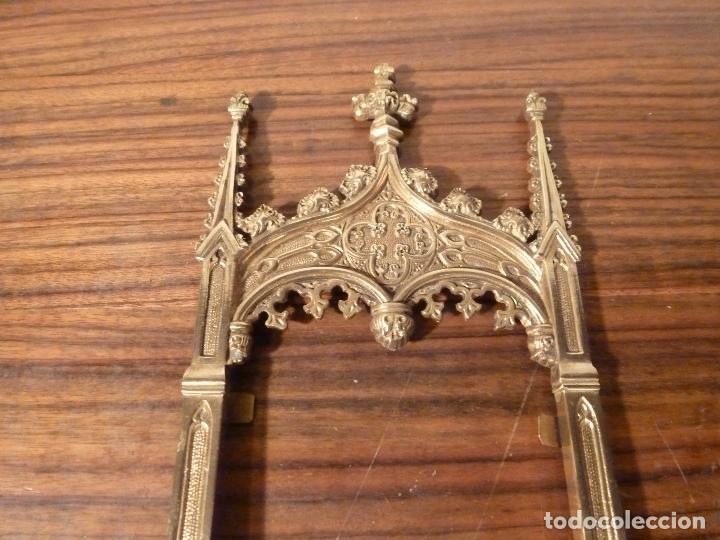 Antig&uuml;edades: MARCO DE BRONCE PARA SACRAS NEOGOTICO - Foto 8
