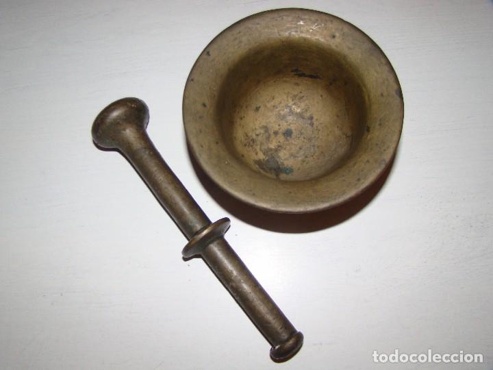 Antig&uuml;edades: Antiguo MORTERO - ALMIREZ de bronce - Foto 2