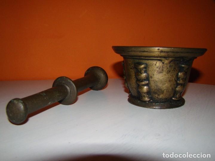 Antig&uuml;edades: Antiguo MORTERO - ALMIREZ de bronce - Foto 8