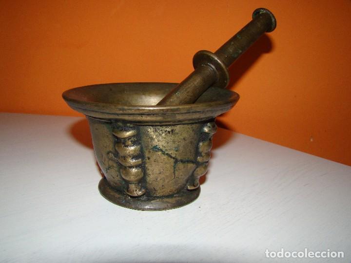 Antig&uuml;edades: Antiguo MORTERO - ALMIREZ de bronce - Foto 10