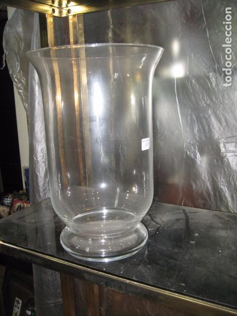 antiguo jarrón copa de cristal grande, altura 3 - Compra venta en