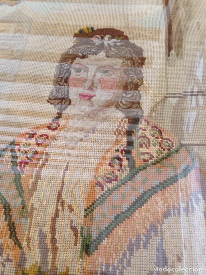 Antig&uuml;edades: Tapiz del sigo XIX de petit-point - Foto 2
