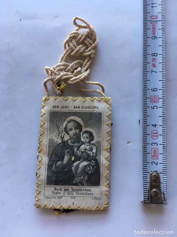 Antig&uuml;edades: Escapulario &rdquo; SAN JOS&Eacute; &rdquo; (h.1920?) - Foto 1