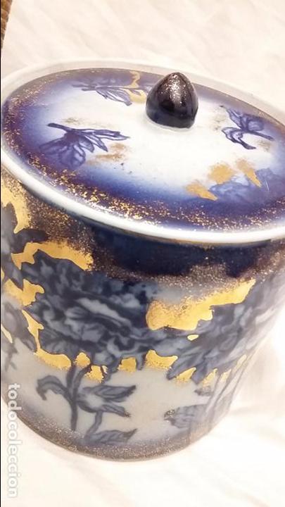 Antig&uuml;edades: Recipiente de cer&aacute;mica estilo Blue Flow Ingl&eacute;s. - Foto 3