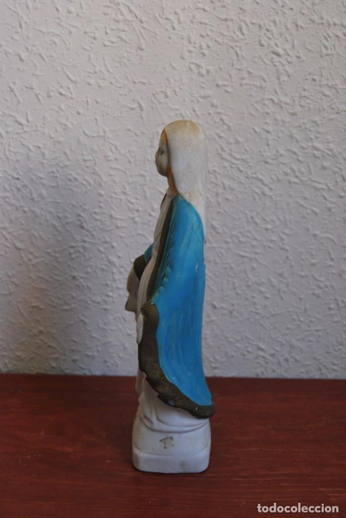 Antig&uuml;edades: FIGURA DE LA VIRGEN - BISCUIT - AVE MAR&Iacute;A - Foto 4