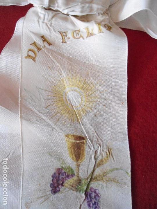 Antig&uuml;edades: ANTIGUA BANDA DE SEDA DE PRIMERA COMUNION - Foto 2