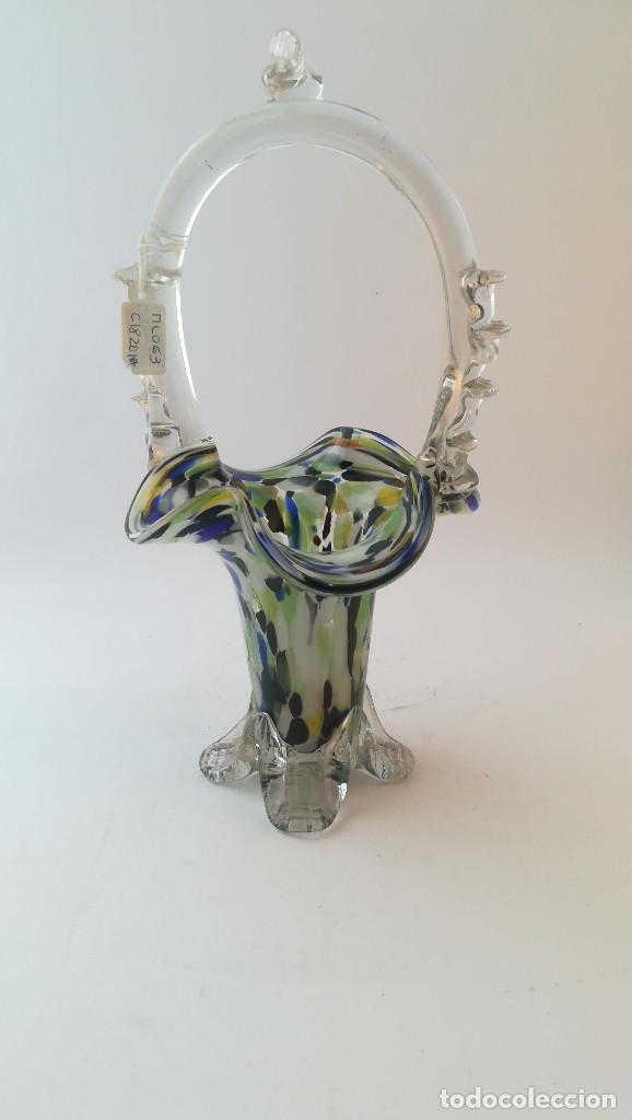 Antig&uuml;edades: CESTITA CRISTAL DOBLE MOTEADO