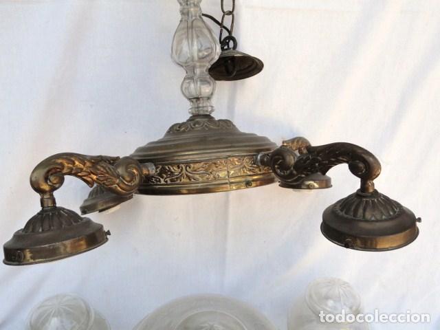 Antig&uuml;edades: L&Aacute;MPARA DE CRISTAL DESMONTADA 4 BRAZOS. - Foto 2